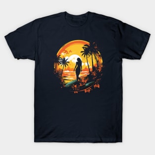 Girls surf better, summer surfing, sunset hunting v1 T-Shirt